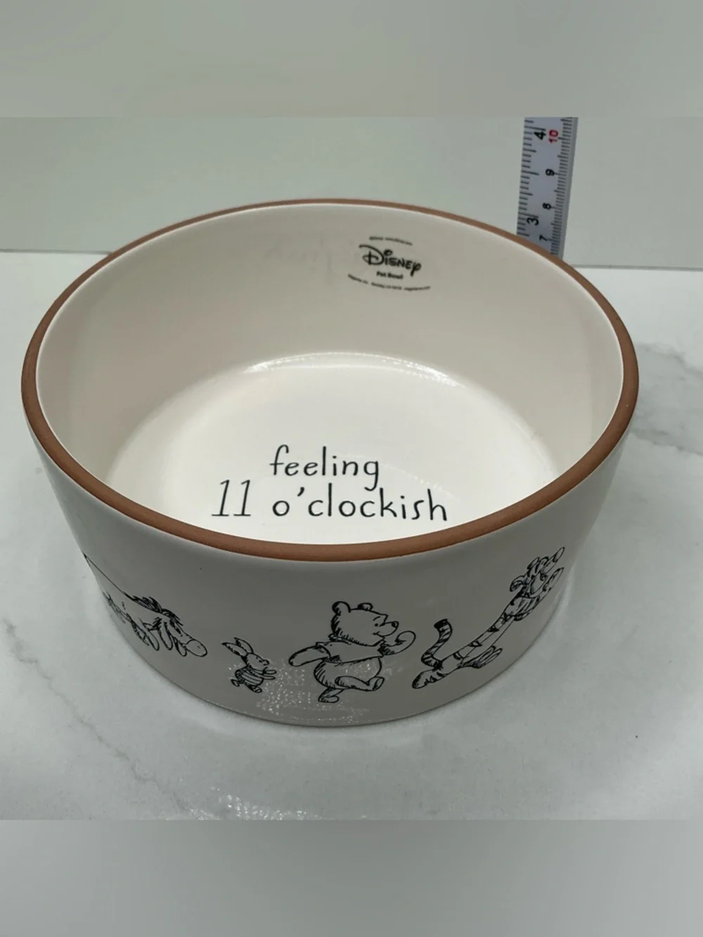 Rae Dunn Dog Bowl Disney Winnie The Pooh White Ceramic Cottage-core Dinner New